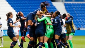 Les féminines du PSG après leur victoire contre l'OL