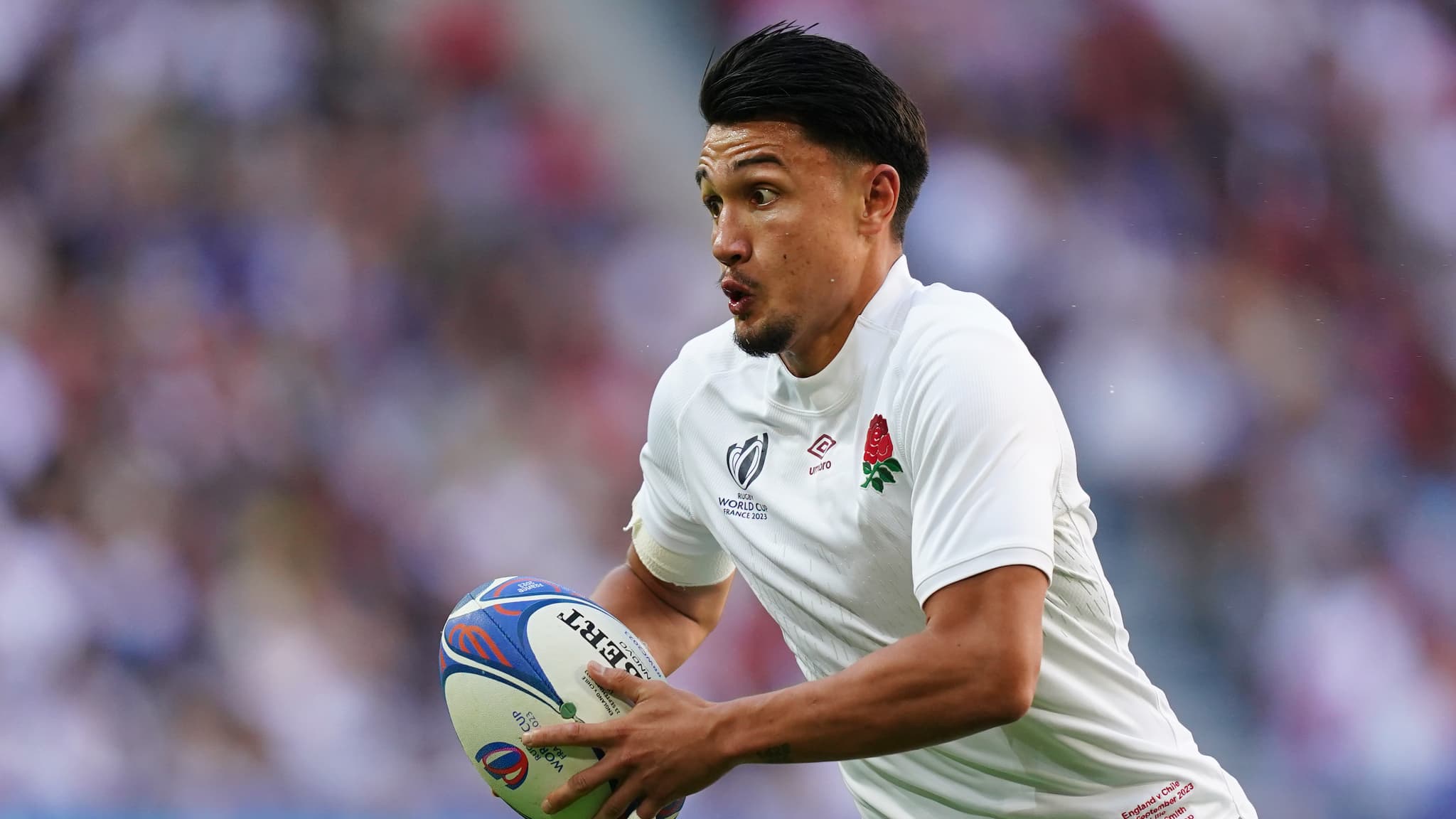 L’Anglais Marcus Smith au moment de se lancer dans une course folle face au Chili pendant le Mondial, le 23 septembre 2023