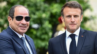 Emmanuel Macron et Abdel Fattah Al-Sissi le 23 juin 2023 à l'Élysée 