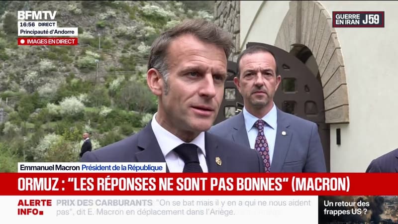 Détroit d'Ormuz bloqué: "Tous nos compatriotes qui sont dans la ruralité sont touchés par le prix de l'essence", affirme Emmanuel Macron