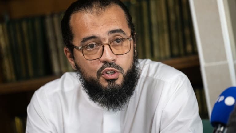 L'imam Ismail de la mosquée des Bleuets, lors d'une conférence de presse, le 9 septembre 2024 à Marseille  