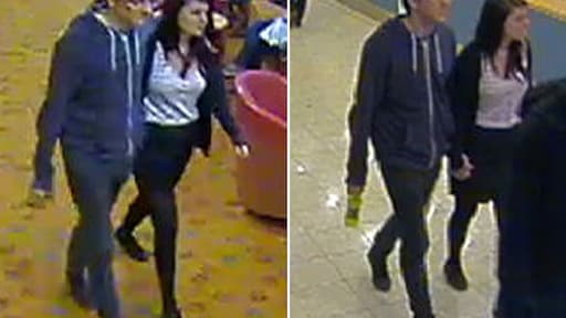 Photo de Megan et de son professeur prise par une caméra de surveillance