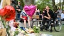 Un ballon en forme de cœur en hommage et en soutien aux très jeunes victimes de l'attaque au couteau d'Annecy.