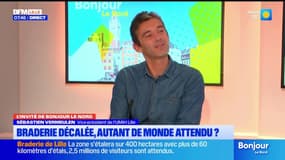 Sébastien Vermeulen, vice-président de l'UMIH Lille, explique que les commerçants s'attendent à une "baisse" de fréquentation pour la braderie de Lille en raison du calendrier