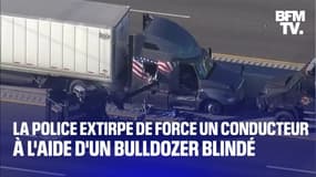 Au Texas, une unité spéciale de la police extirpe de force un conducteur à l'aide d'un bulldozer blindé 
