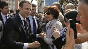 Visite d'Emmanuel Macron dans la commune de Saint-Dié-des-Vosges, le 18 avril 2018