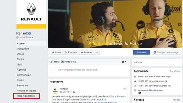 La page Renault