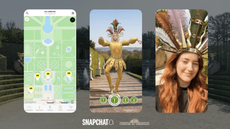 L'expérience "Dansez Versailles", en partenariat avec Snapchat. L'expérience "Dansez Versailles", en partenariat avec Snapchat.