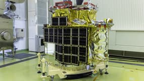 Le module SLIM (Smart Lander for Investigating Moon), ici à la base de lancement de Tanegashima (Japon) le 12 décembre 2022.
