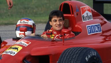Jean Alesi au volant de sa Ferrari le 1er mars 1993