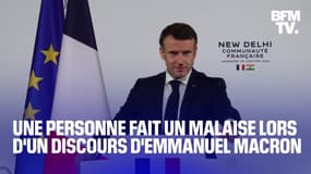  Je suis un grand habitué, ne vous inquiétez pas"  Emmanuel Macron interrompt son discours en Inde alors qu’une personne fait un malaise dans la salle 