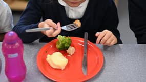 Un enfant à la cantine.