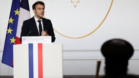 Emmanuel Macron à l'Élysée, le 1er février 2022