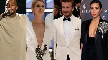 Kanye West, Céline Dion, David Beckham et Kim Kardashian.