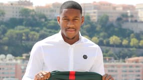 Ronaël Pierre-Gabriel lors de sa présentation avec l'AS Monaco, le 20 août 2018
