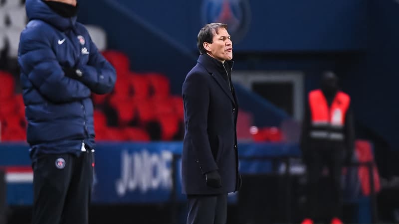Thomas Tuchel et Rudi Garcia lors de PSG-OL