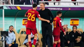 PEDRI, Luis ENRIQUE et Ferran TORRES à la Coupe du monde le 23/11/2022