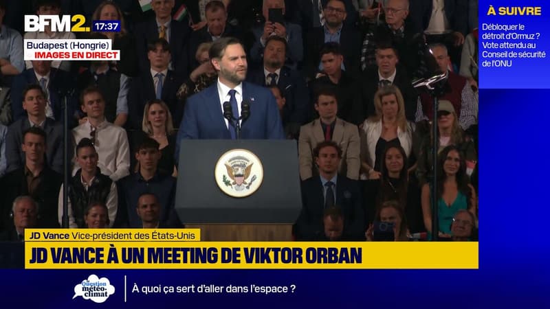 JD Vance appelle Donald Trump au téléphone lors d'un meeting de Viktor Orban à Budapest