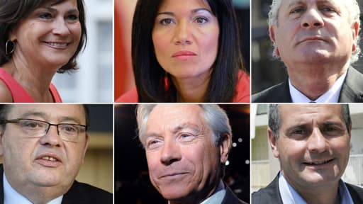 Marie-Arlette Carlotti, Samia Ghali, Henri Jibrayel, Patrick Menucci, Eugène Caselli et Christophe Massé sont les six candidats socialistes à la primaire devant désigner le candidat PS aux municipales à Marseille