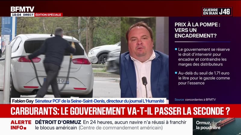 Encadrement du carburant: "Il faut aller sur la transparence des marges pour regarder s'il y a des superprofits", explique Fabien Gay, sénateur (PCF)