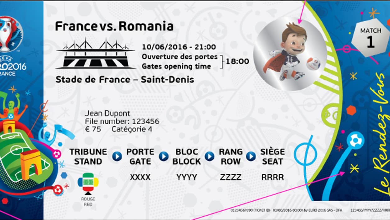 Le billet officiel de l'Euro 2016 Le billet officiel de l'Euro 2016