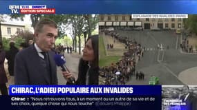 Hommage populaire rendu à Jacques Chirac : Philippe Douste-Blazy dans la file d'attente devant les Invalides