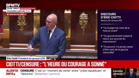 Éric Ciotti (UDR): “À tous ceux qui aiment la France, votez cette censure, au-delà des partis, au-delà des consignes (...) n’ayez pas peur”