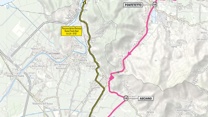 Le parcours de la 10e étape du Tour d'Italie 2025 © @Giro