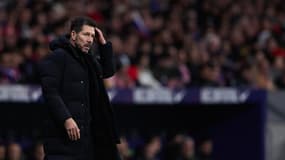 Diego Simeone lors du match Atlético-Barça (2-4, Liga), le 16 mars 2025