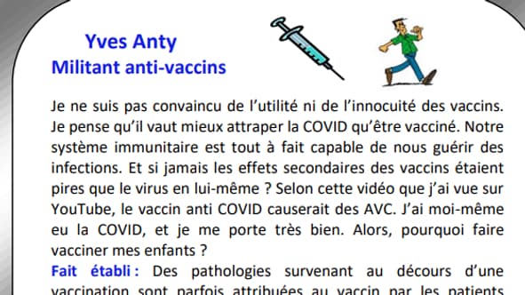Une carte mise à disposition par l'Éducation nationale aux professeurs pour engager le débat sur la vaccination en classe. Une carte mise à disposition par l'Éducation nationale aux professeurs pour engager le débat sur la vaccination en classe.