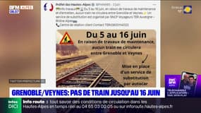 Grenoble/Veynes: pas de trains dès ce lundi et jusqu'au 16 juin
