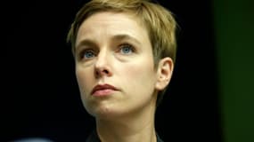 La porte-parole d'Ensemble Clémentine Autain, à Bobigny, près de Paris, le 30 janvier 2015