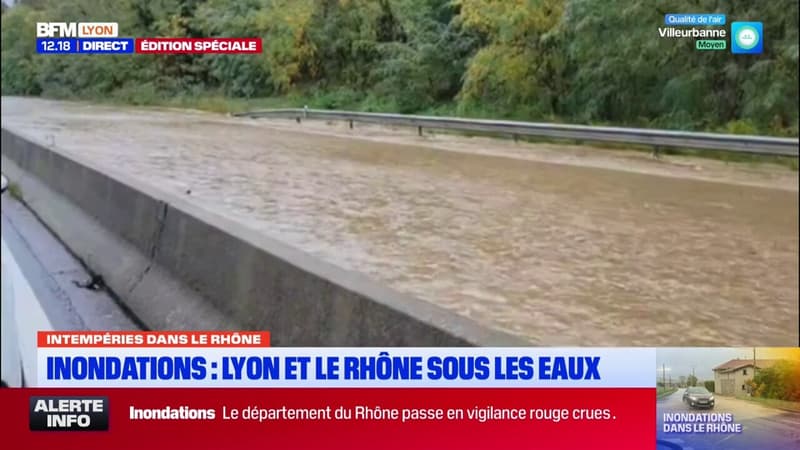 Vigilance rouge crues dans le Rhône: des automobilistes bloqués sur l'A47 (1/1)