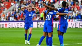 La joie des joueuses de l'équipe de France