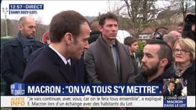 Macron à Saint-Sozy: "Si je ne pensais qu'à moi-même, je n'aurais pas été candidat pour être Président"