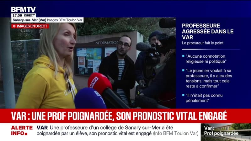 Professeure poignardée à Sanary-sur-Mer: "Jamais on aurait pu imaginer ça", déplore une professeure du collège