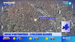 Refus d'obtempérer : 3 policiers blessés 