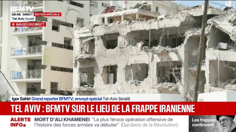 Les images du bâtiment détruit par une frappe iranienne à Tel-Aviv