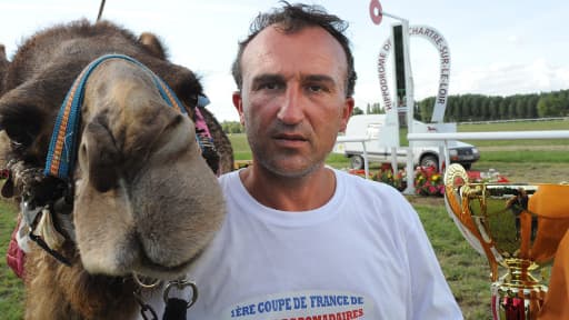 Olivier Philipponneau et son dromadaire femelle de 11 ans, Shilla