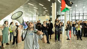 Des étudiants pro-palestiniens à l'université de Gand, le 6 mai 2024