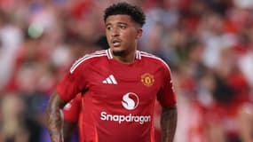 L'Anglais Jadon Sancho pendant la préparation estivale de Manchester United, août 2024