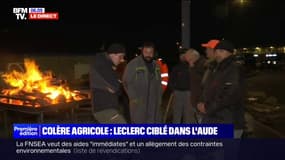 "On est ici pour se faire entendre": dans l'Aude, les agriculteurs ciblent un centre logistique Leclerc