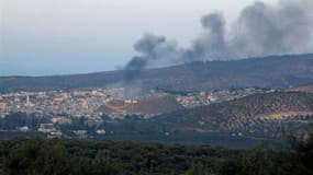 A Haram, dans la province d'Idlib, en Syrie. Au dernier jour de la trêve négociée par l'Onu qui n'a pas empêché les violences et les combats dans l'ensemble du pays, l'aviation syrienne a bombardé lundi les positions tenues par des rebelles à la périphéri