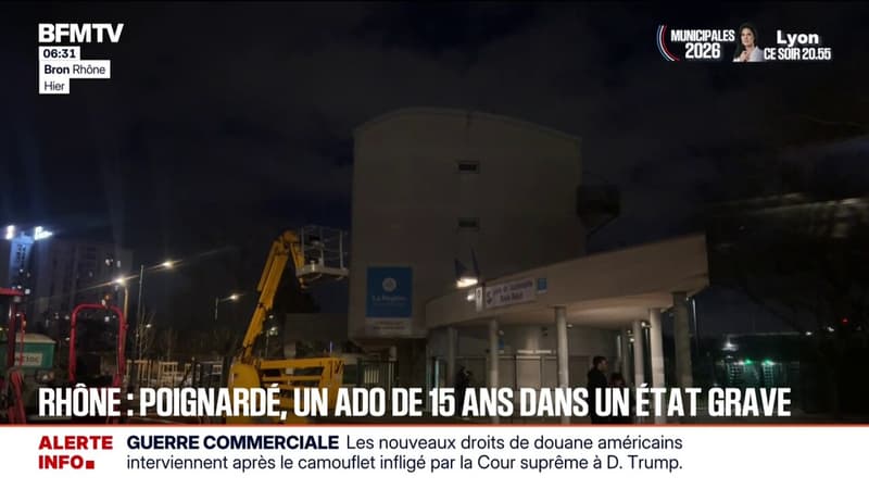 Un jeune de 15 ans en urgence absolue après avoir été poignardé près d'un lycée de la métropole de Lyon