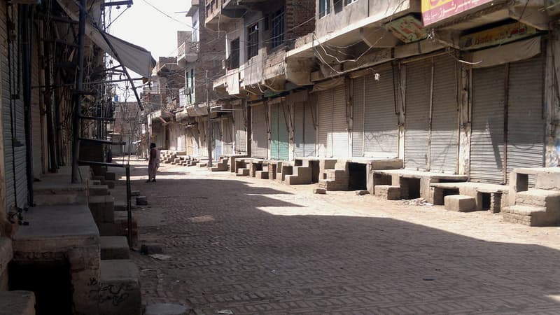 Le marché fermé de Miranshah, au Waziristan, près de la frontière afghane.