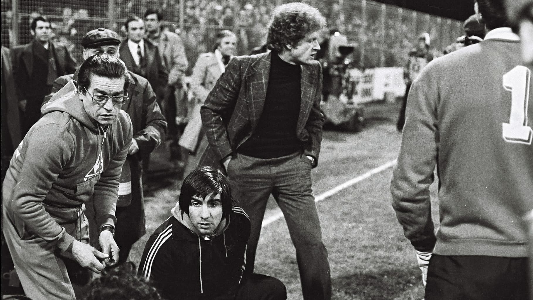 Robert Herbin lors du match ASSE-Kiev, le 17 mars 1976