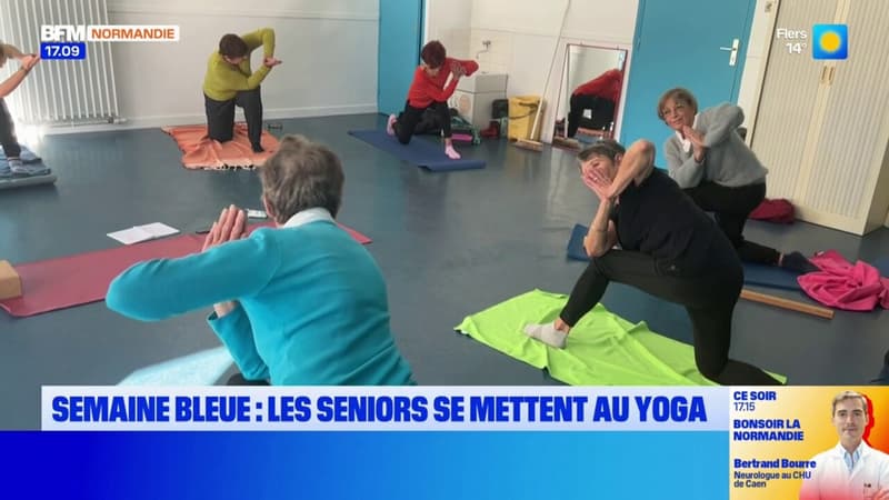 Calvados: les séniors pratiquent le yoga à Douvres-la-Délivrande 