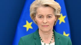 La présidente de la Commission européenne, Ursula von der Leyen, le 7 avril 2025 à Bruxelles