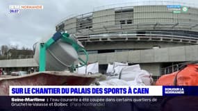 Visite du chantier du Palais des sports de Caen