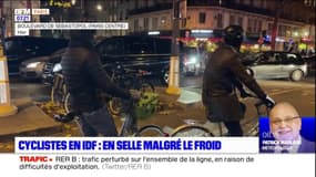 Paris: les cyclistes en selle malgré le froid 